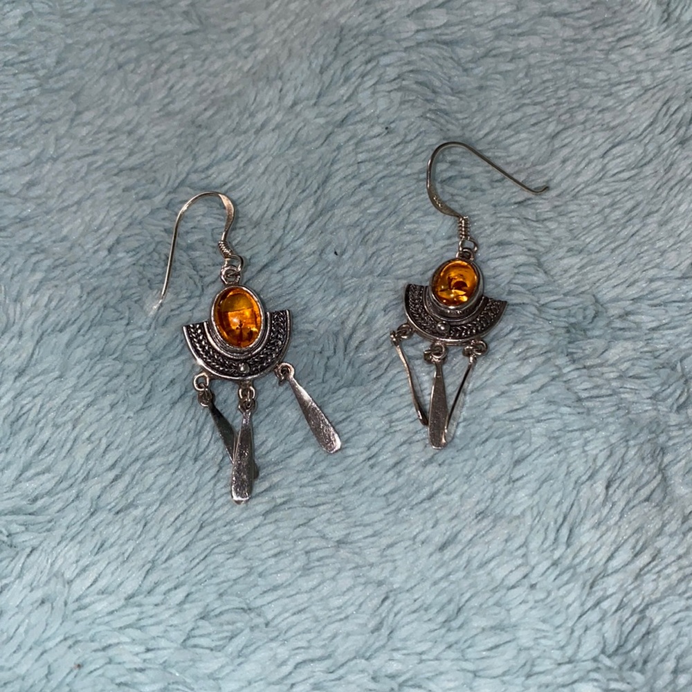 Tigers eye dangly earrings